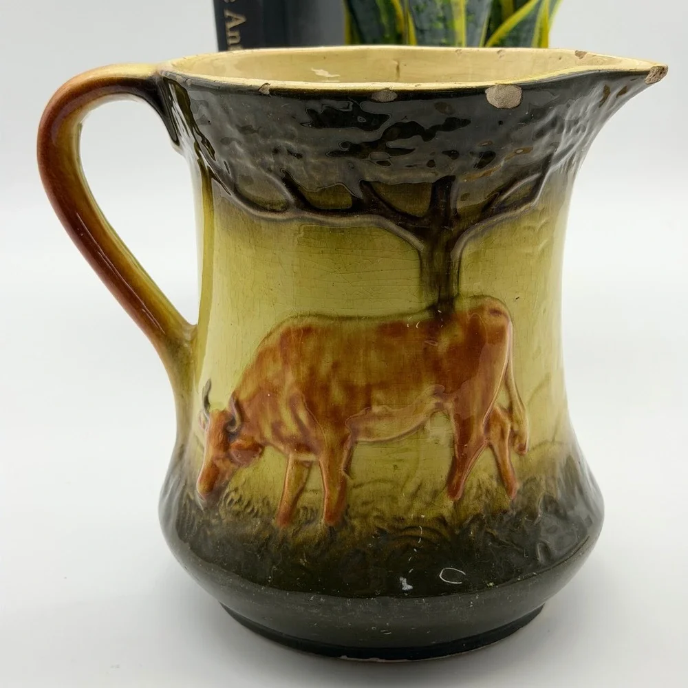 Antique Roseville Cow Pitcher Early 1900s 7.5